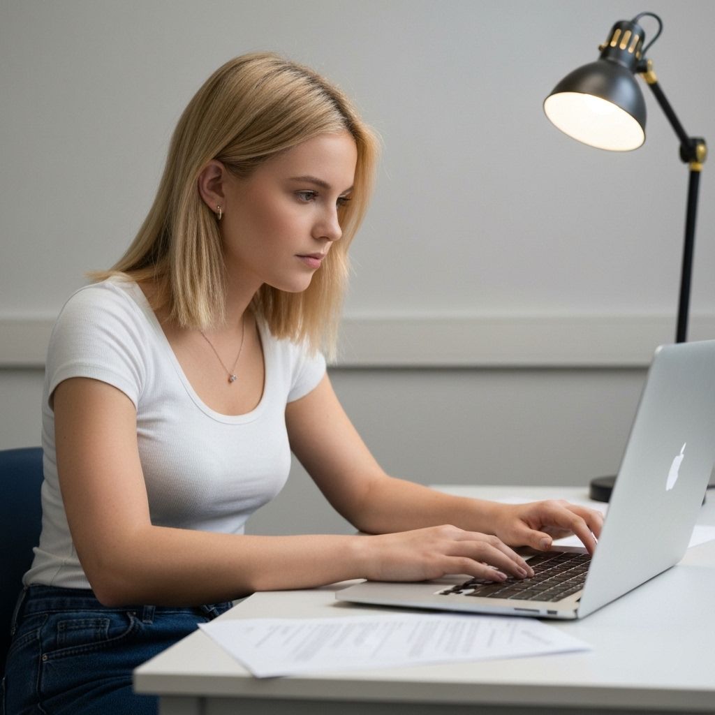 Estudiante realizando examen